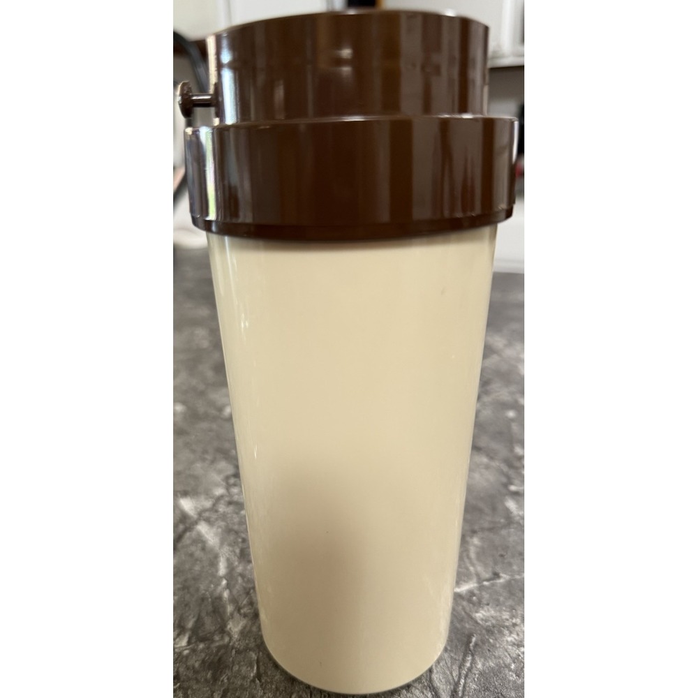 Vintage‎ Thermo Serve Travel Cup Travel Coffee Mug Push Button Lid New